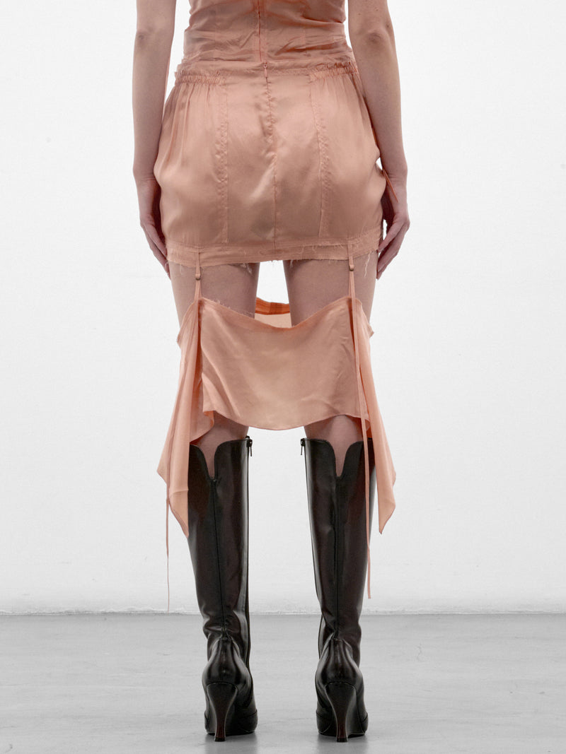 Peach Cupro Draped Mini Skirt (BESK0PEA-BETH-PEACH)