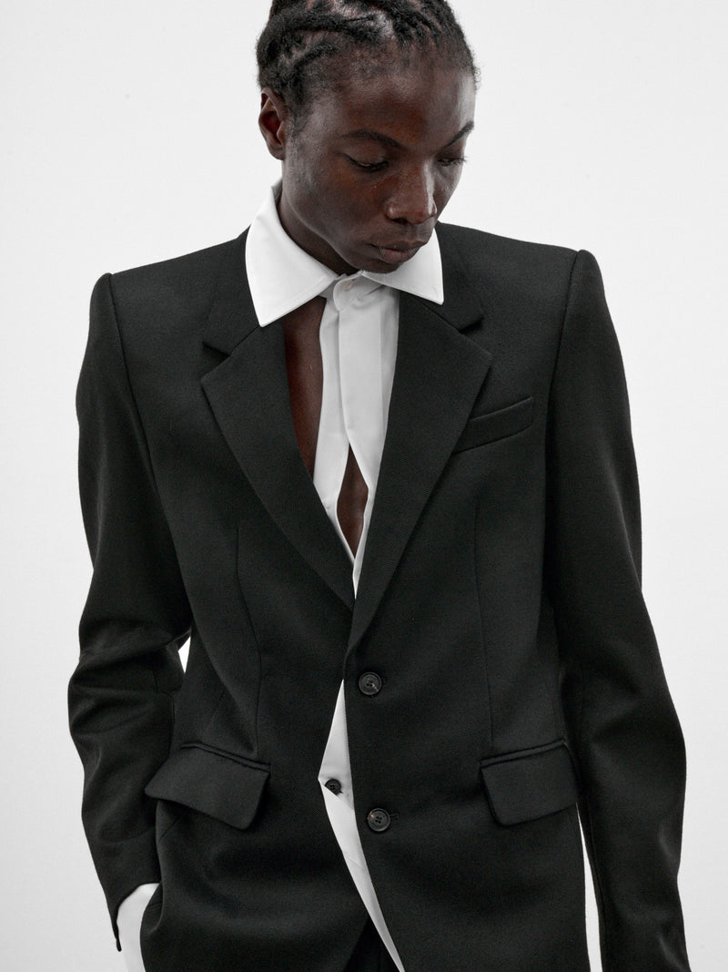 Black Wool Illusion Blazer (BL-001-A-BLACK)