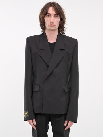 EGONLAB DOUBLE BREASTED BLAZER BLACK 48