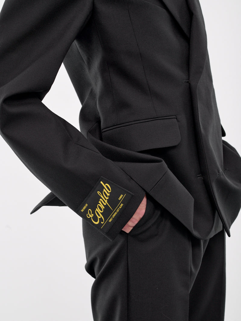 Fitted Double Breasted Jacket (BL-002-A-BLACK)