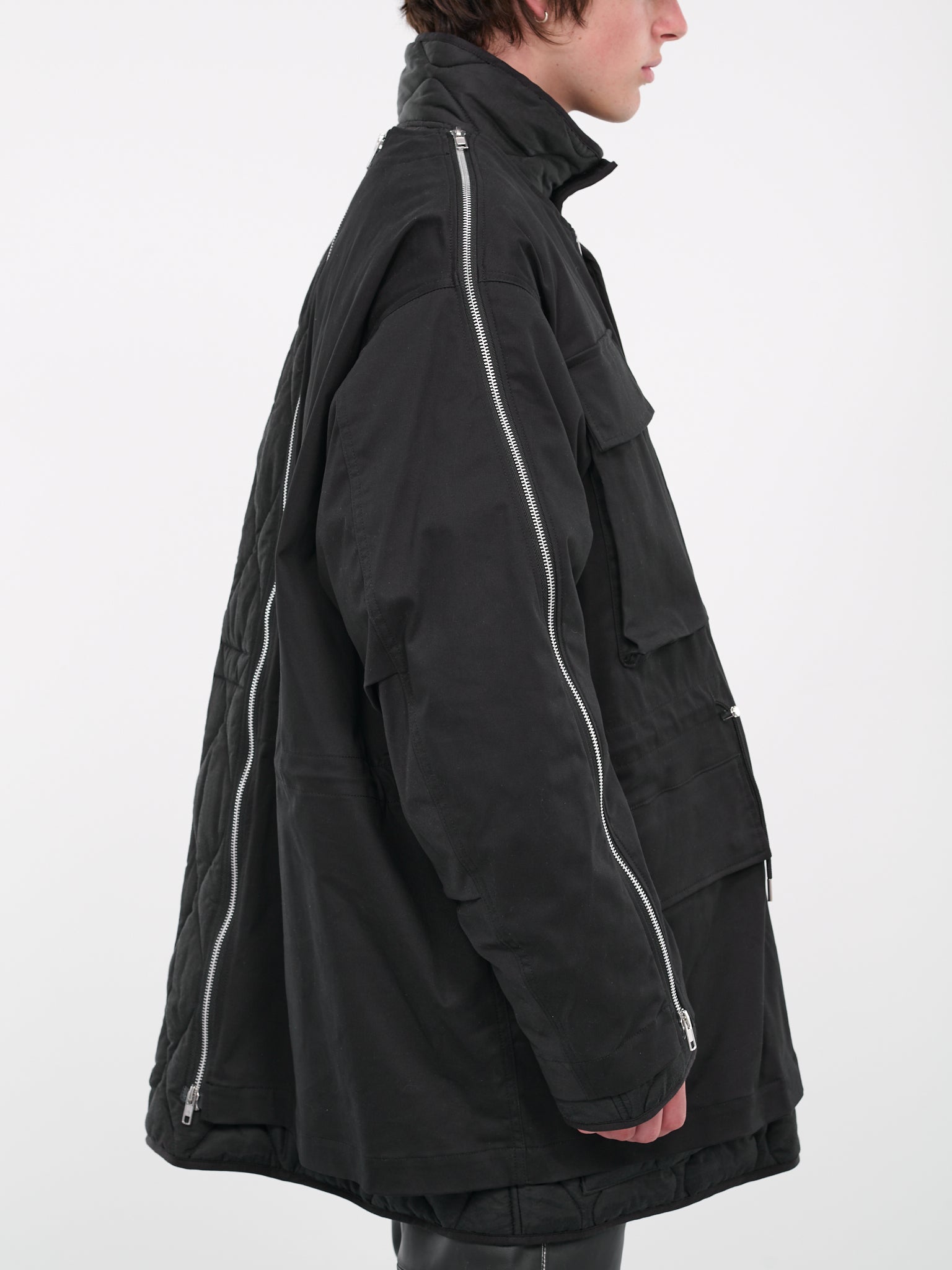 Zip Quilted Jacket (BL02-BLACK)