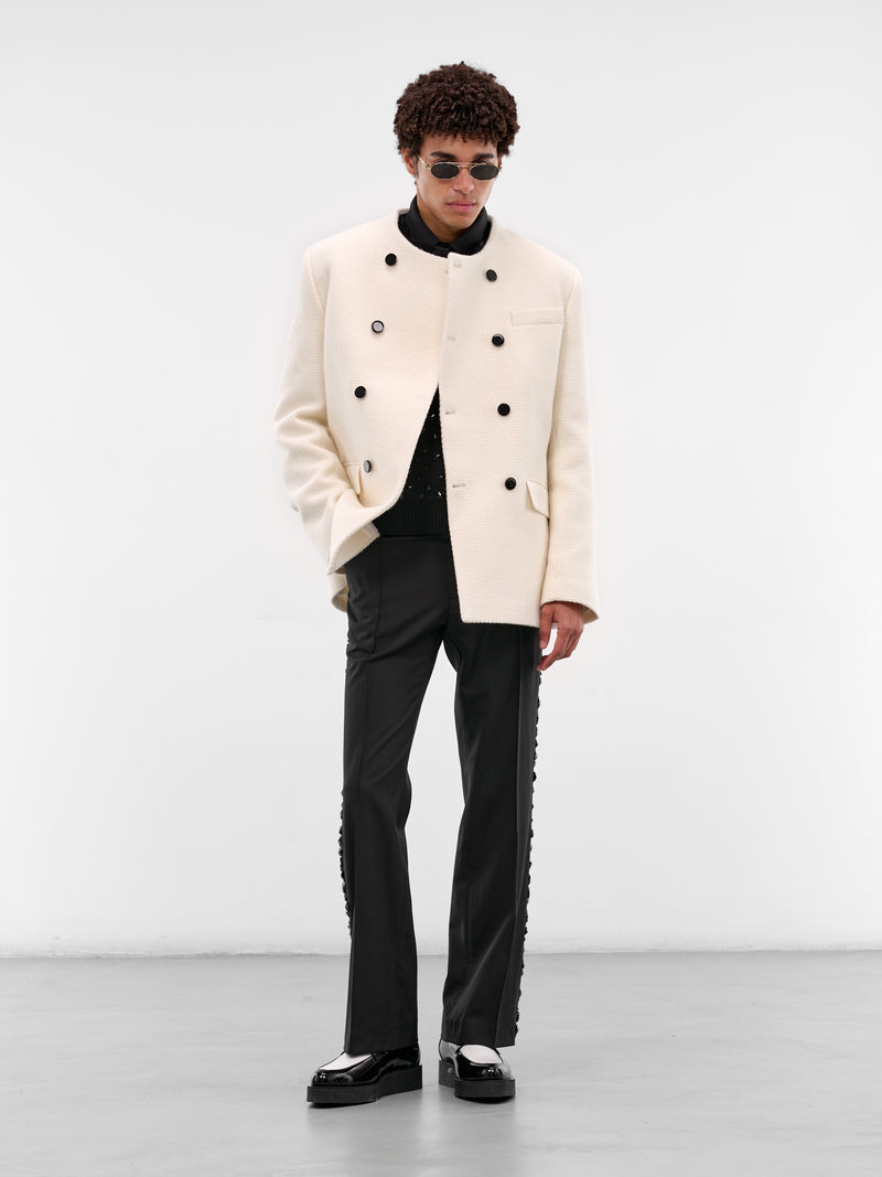 White Wool Double-Breasted Blazer (BL50-OFF-WHITE)