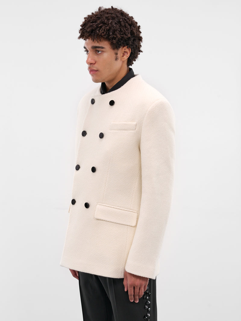 White Wool Double-Breasted Blazer (BL50-OFF-WHITE)