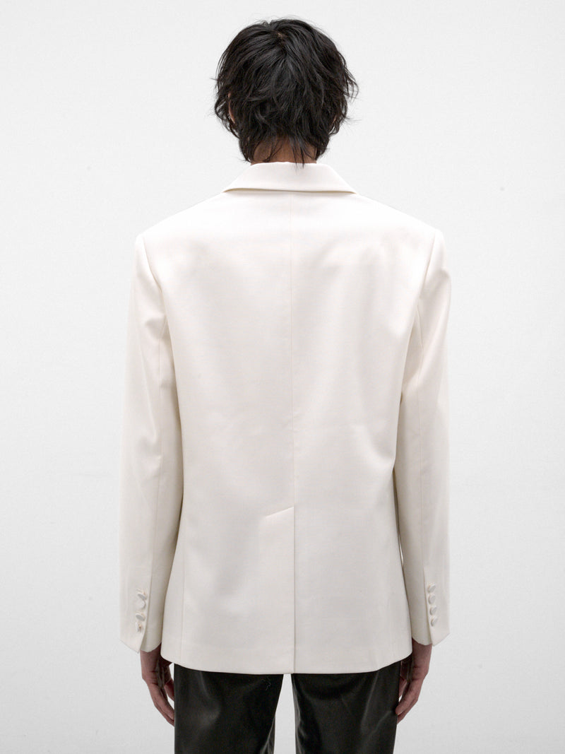 White Wool Double-Breasted Blazer (BL51-WHITE)