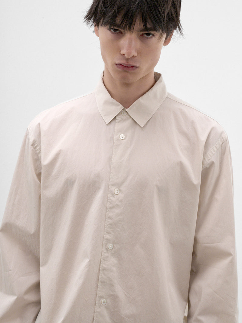 Beige Cotton Oversized Shirt (BLAGLM0401-BEIGE)