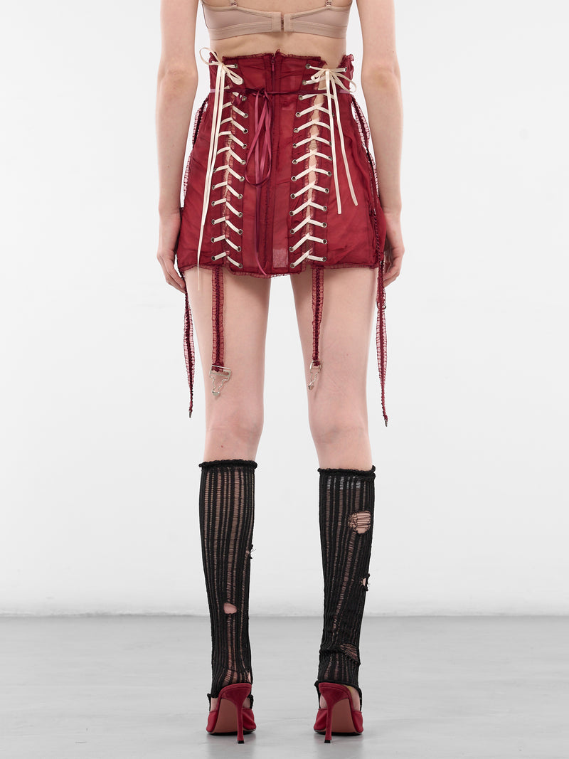 Blood Red Distressed Leg Warmers (BLOOD-RED-BLACK)