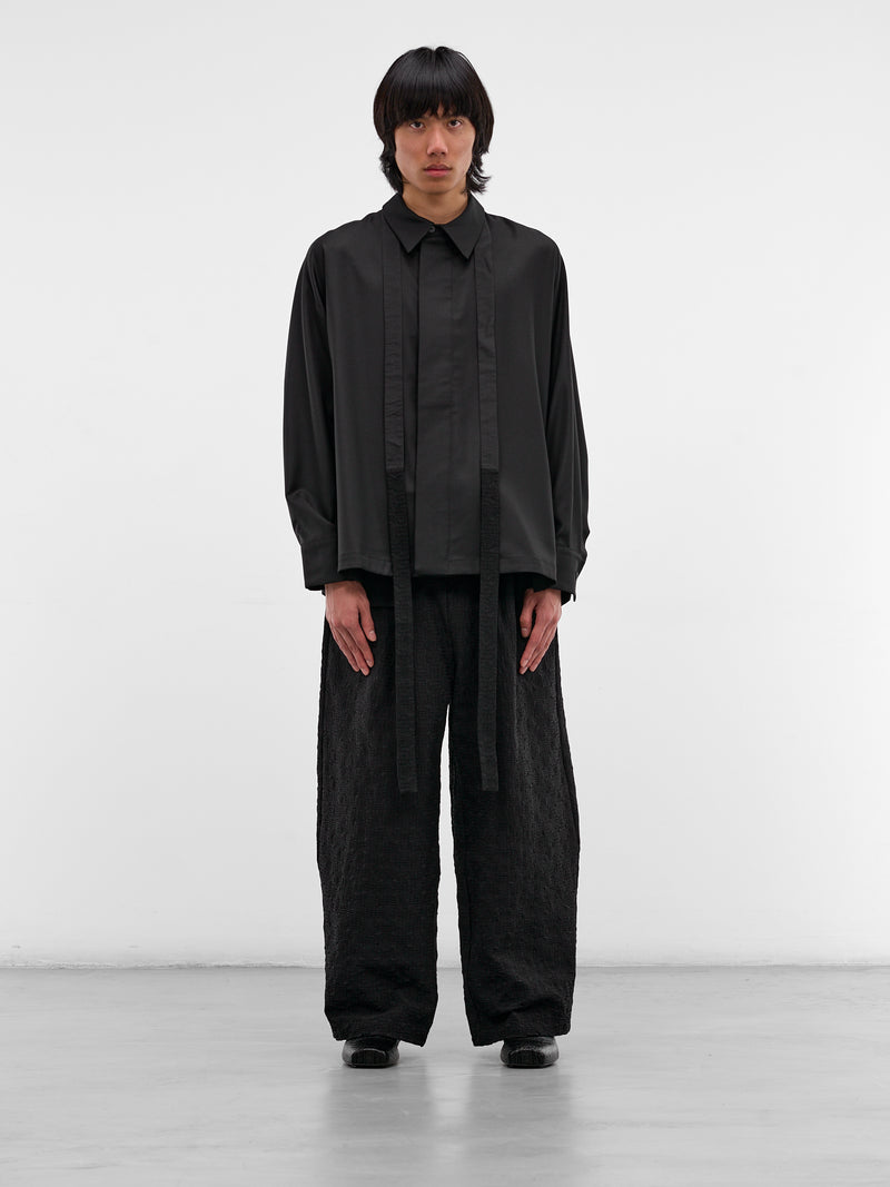 Botta Black Wool Textured Shirt (BOTTA-BLACK)