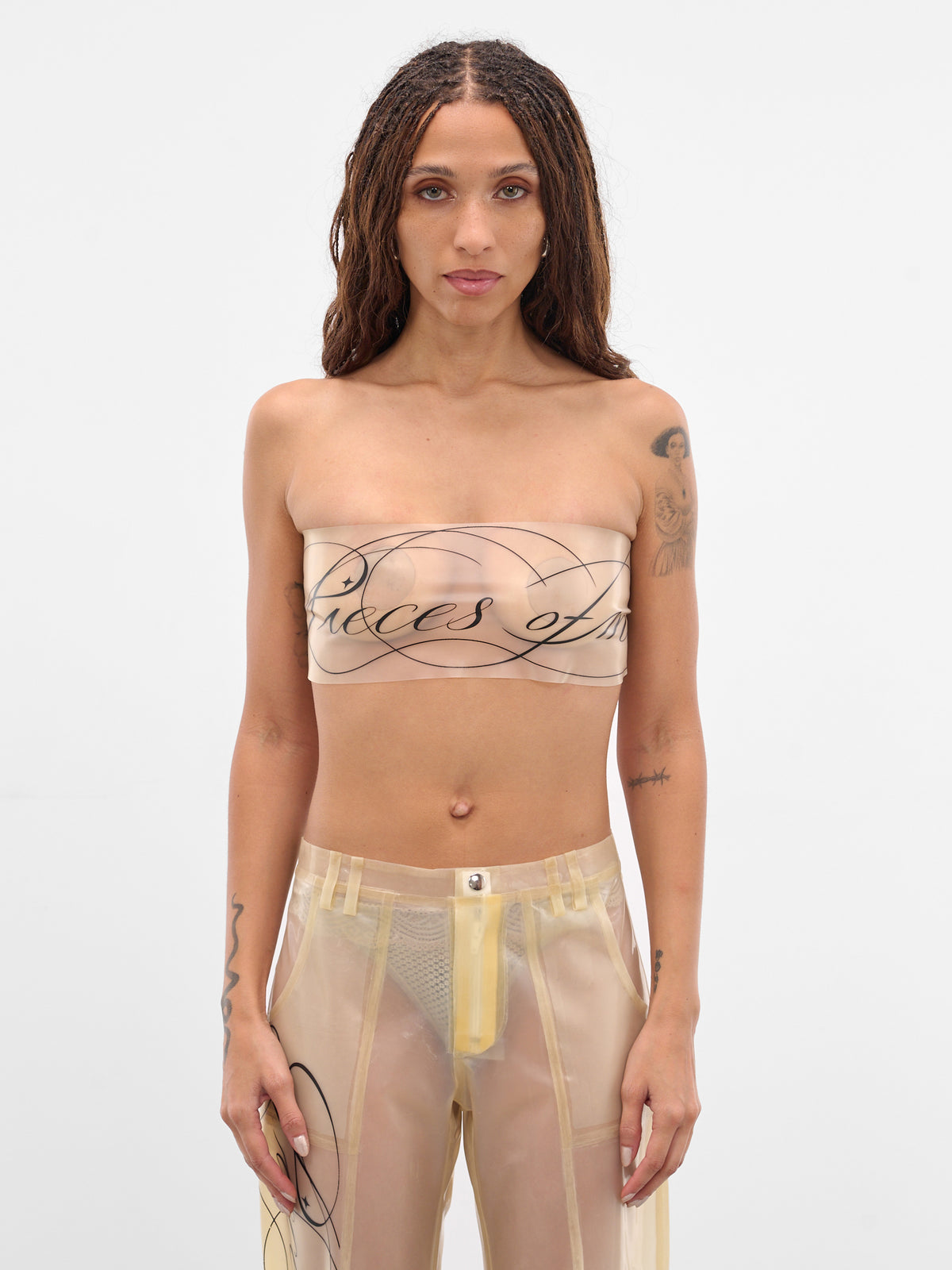 Beige Printed Sheer Latex Bra (BR-01-BEIGE)