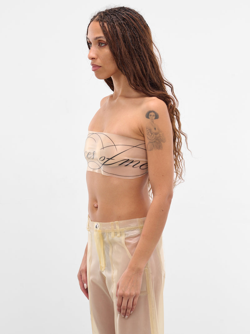 Beige Printed Sheer Latex Bra (BR-01-BEIGE)