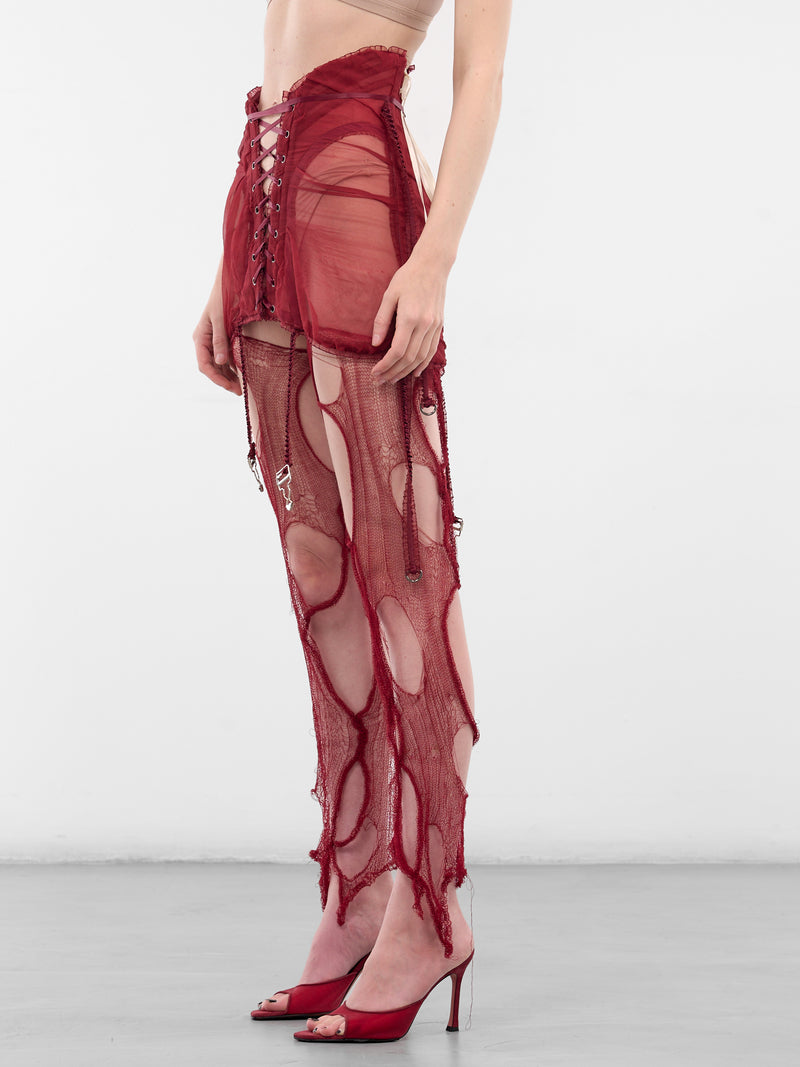 Breathing Veins Distressed Leg Warmers (BREATHING-VEINS-RED)