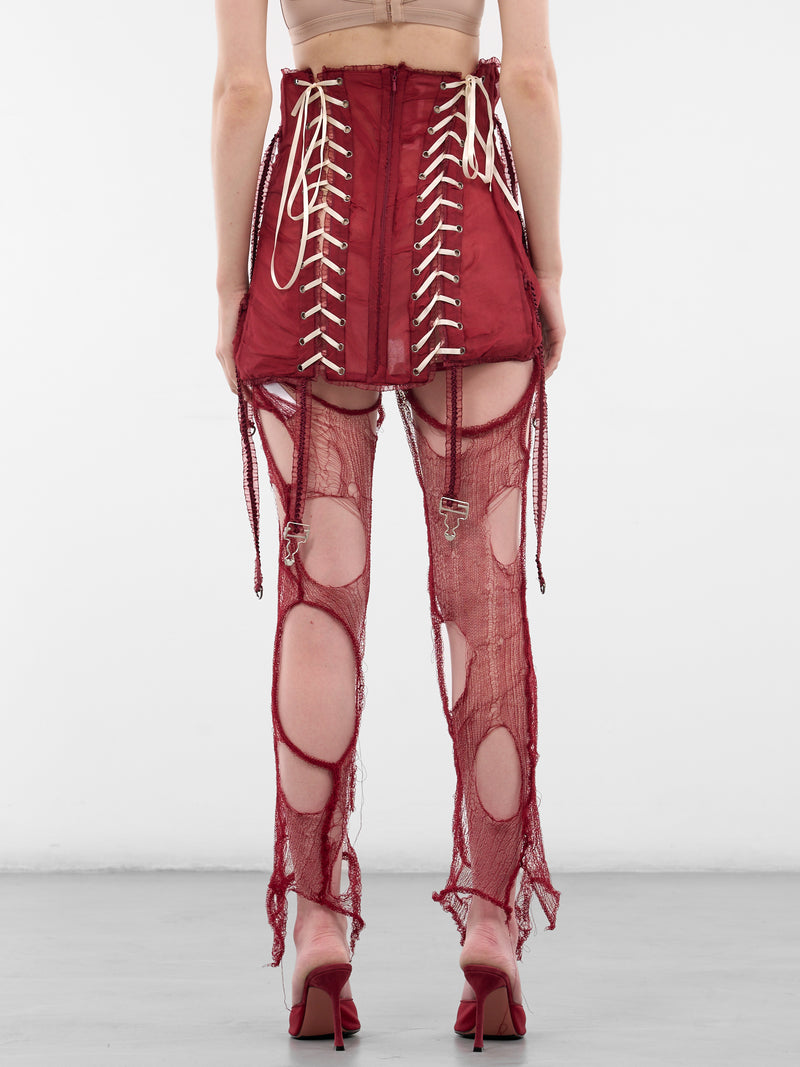 Breathing Veins Distressed Leg Warmers (BREATHING-VEINS-RED)