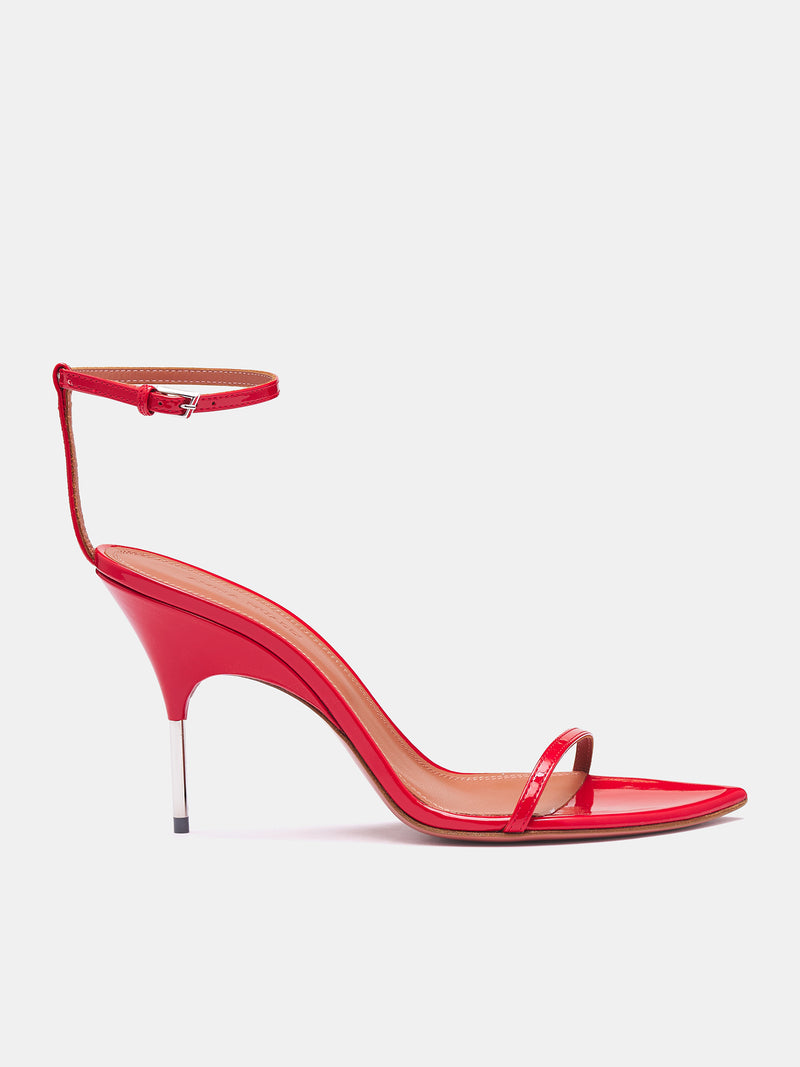 Bruna Heeled Sandals (BRUNA-RED-SILVER)