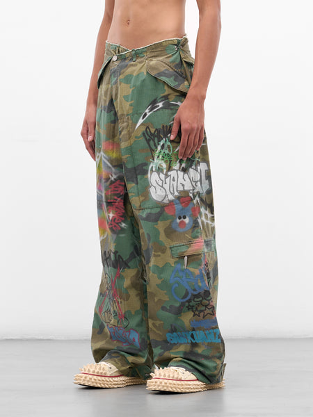 Camo Graffiti Cargo Pants (BUPA0106-GREEN)