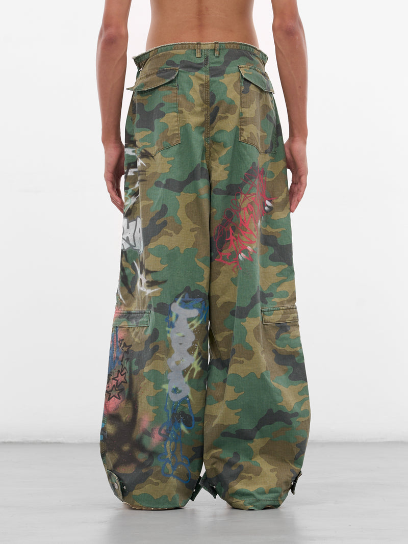 Camo Graffiti Cargo Pants (BUPA0106-GREEN)
