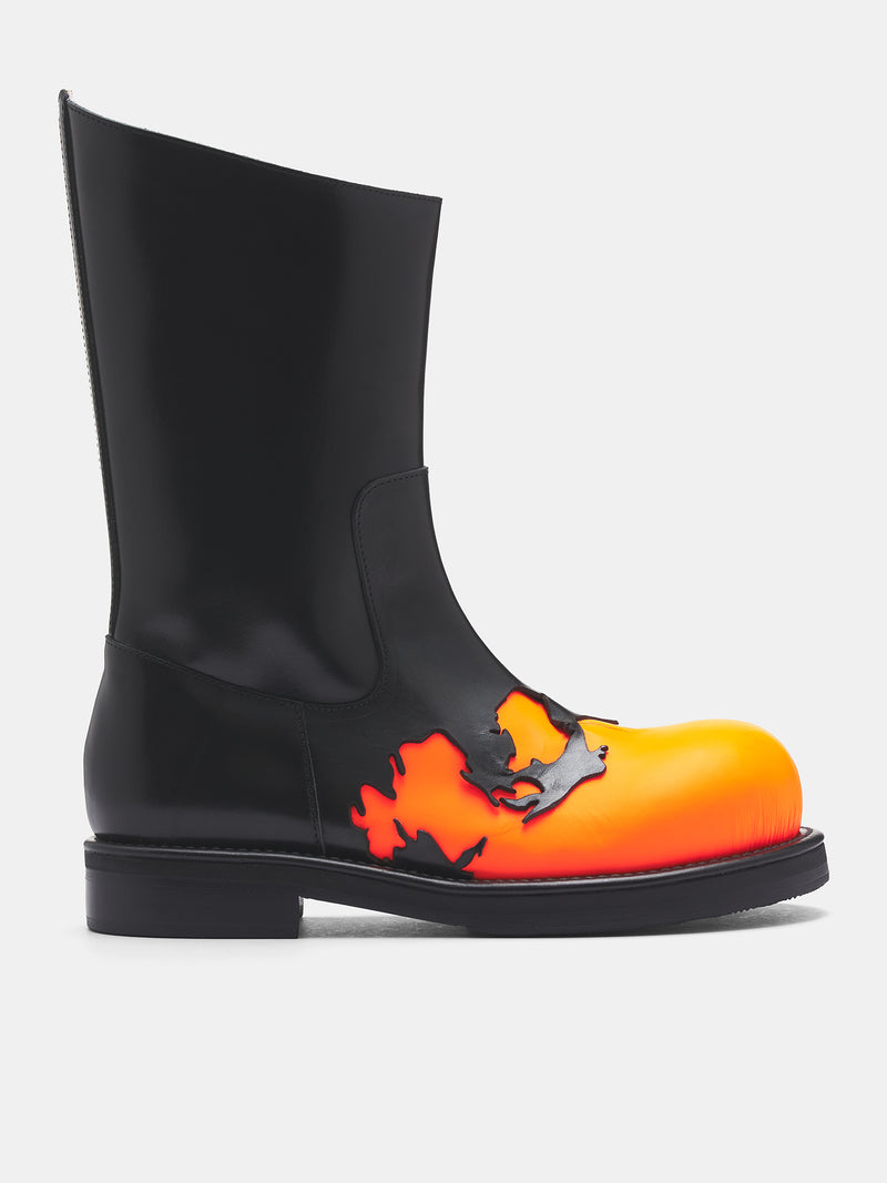 Black Leather Burroughs Layer Boots (BURROUGHS-BLACK)