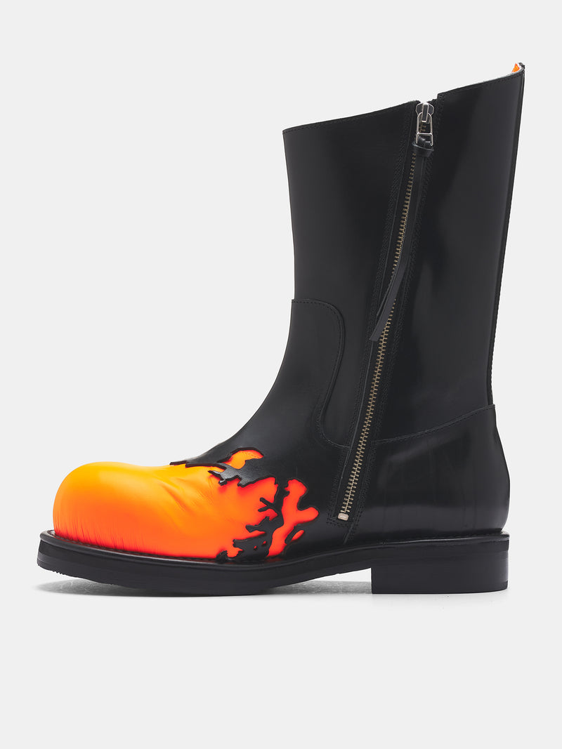 Black Leather Burroughs Layer Boots (BURROUGHS-BLACK)