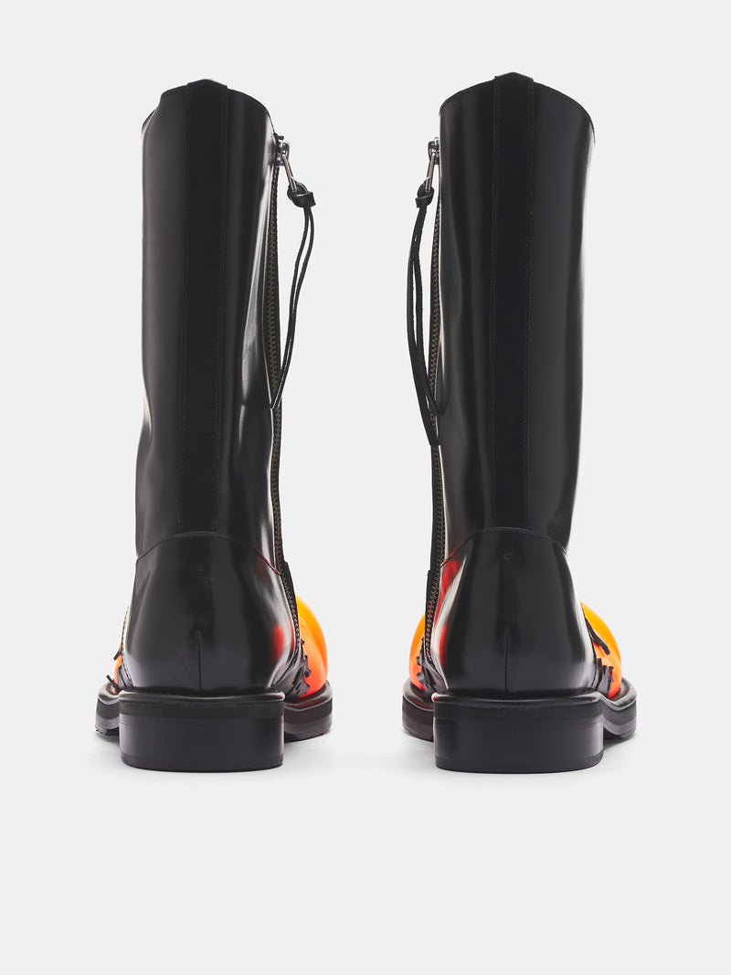 Black Leather Burroughs Layer Boots (BURROUGHS-BLACK)