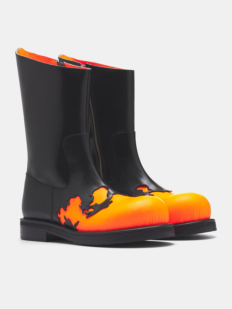 Black Leather Burroughs Layer Boots (BURROUGHS-BLACK)