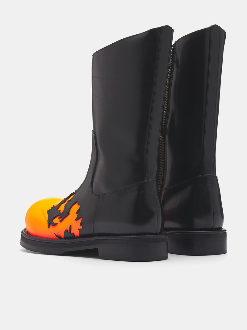 Black Leather Burroughs Layer Boots (BURROUGHS-BLACK)