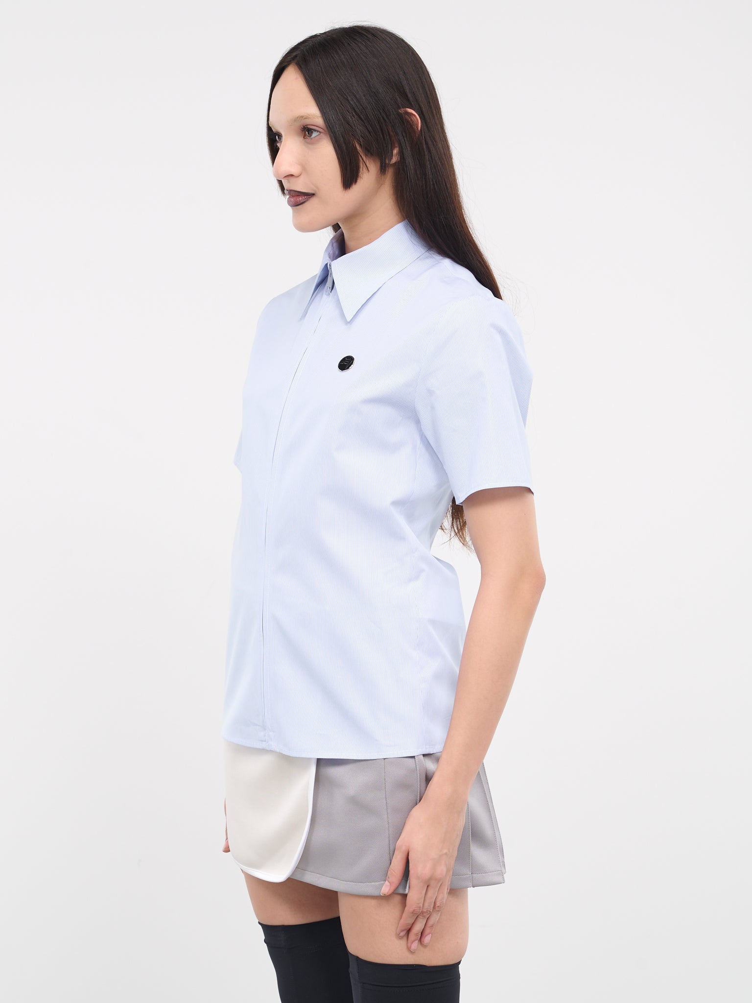 Striped Zip-Up Shirt (BWGG001-FAB0014400-BLUE)