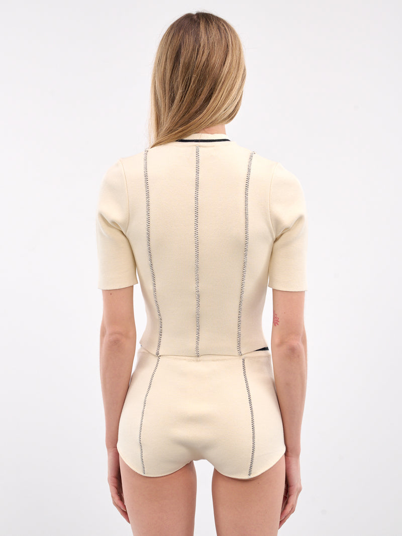 Contrast Stitch Top (BWHT001-KNI002-TOFU)