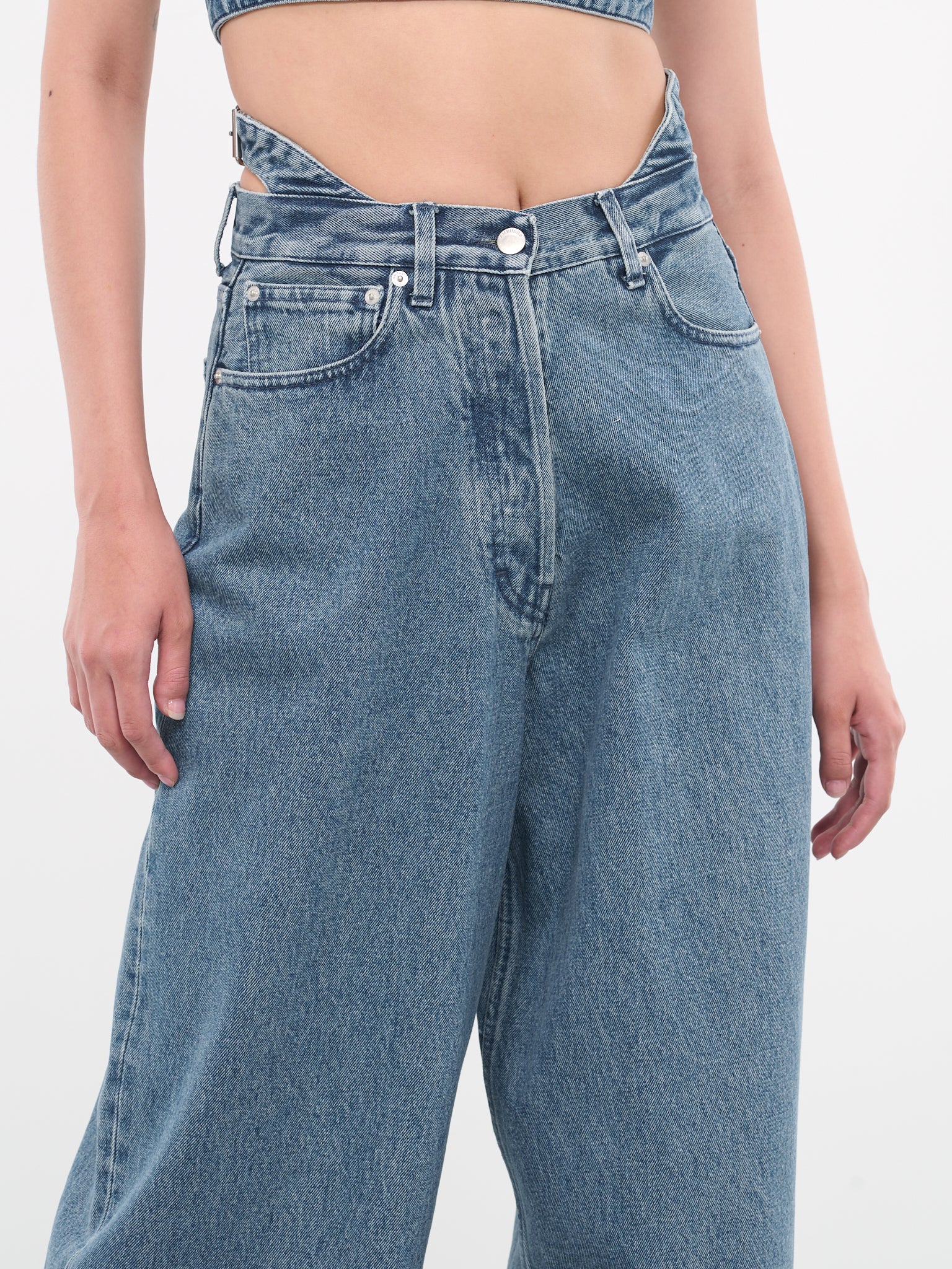 Belted Baggy Denim Pants (BWYA010-DEN002-4000-LIGHT-BLUE)