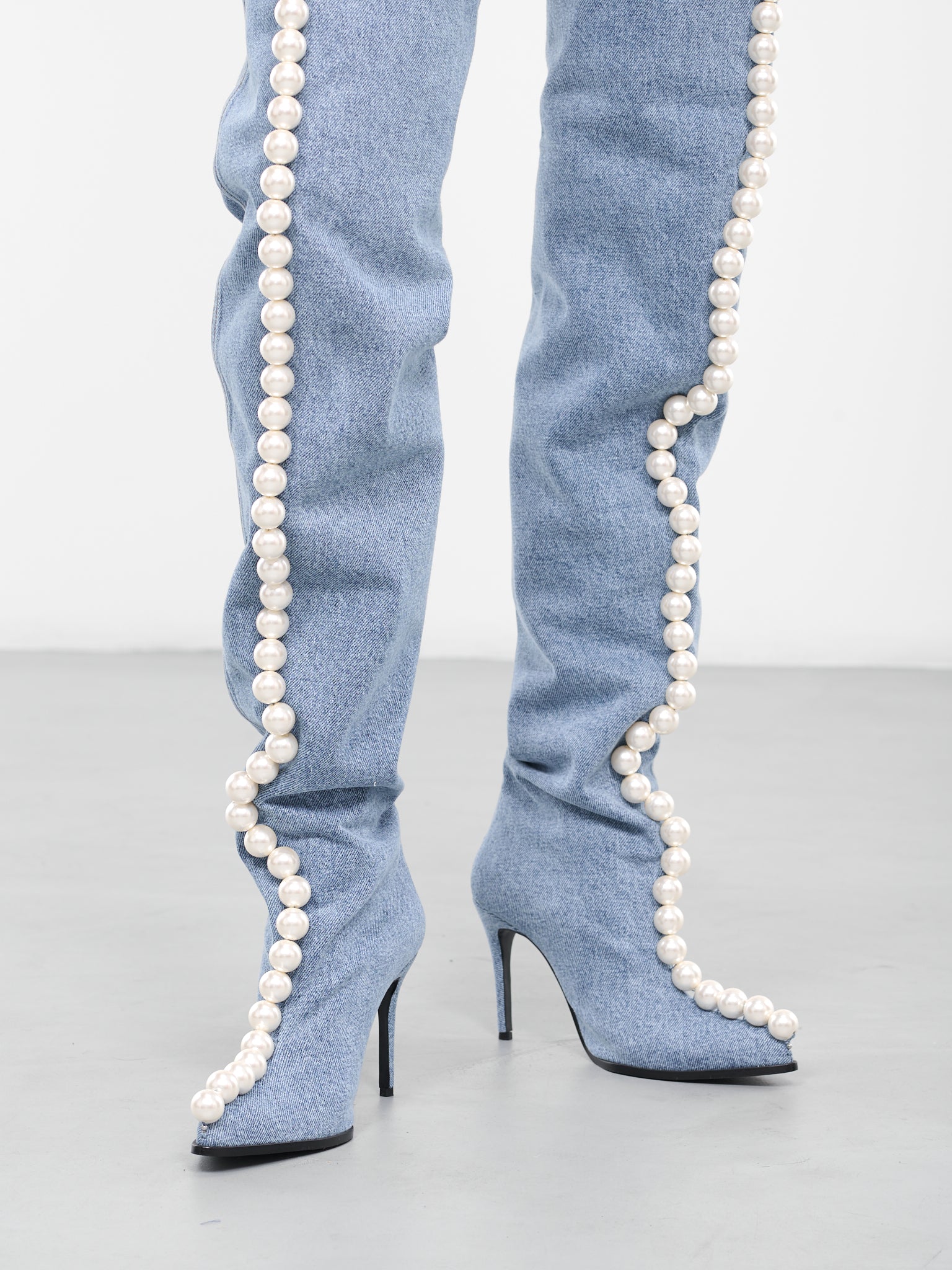 Pearl Denim Boots (C-FT01-SB-SKY-BLUE)