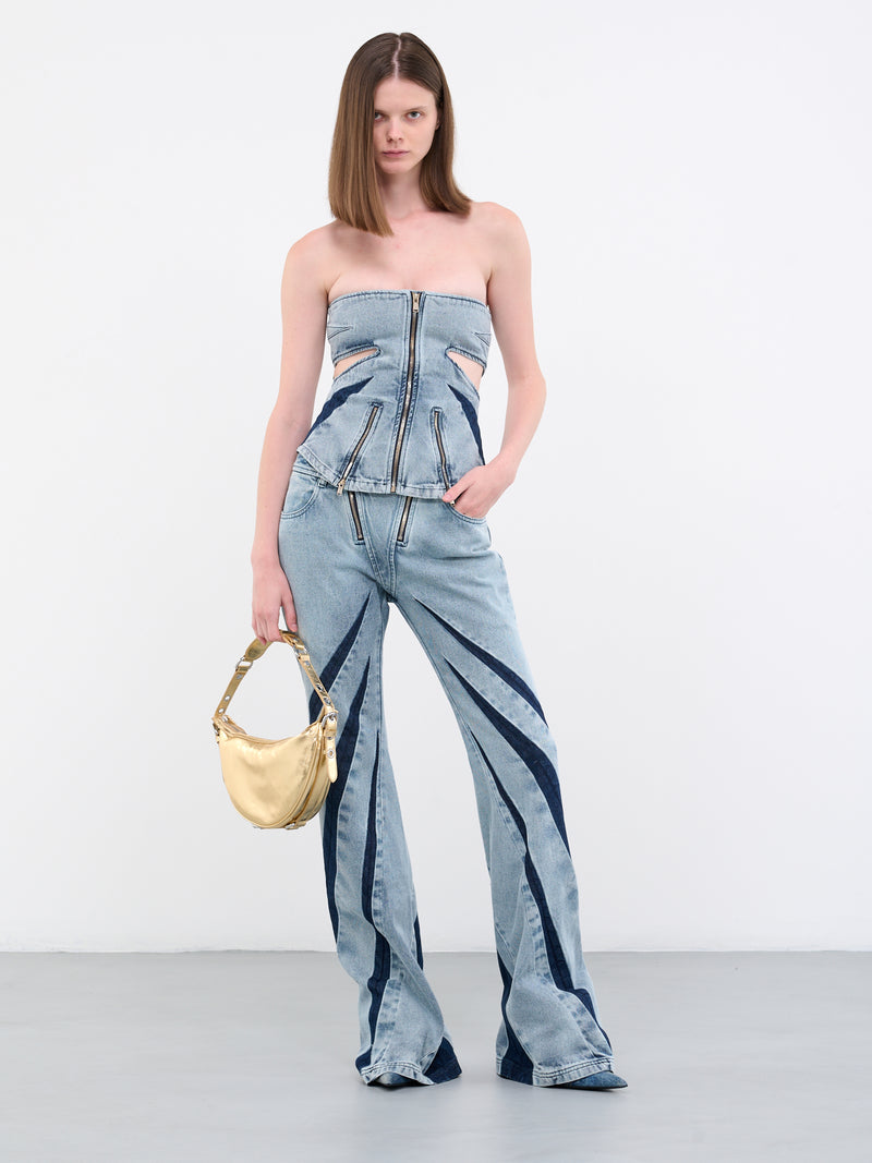 Darted Denim Corset (A3599-5031-INDIGO)