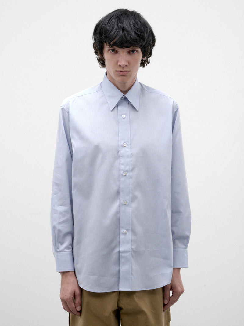 Blue Cotton Button-Up Shirt (C263F01B01-SAXE-BLUE)