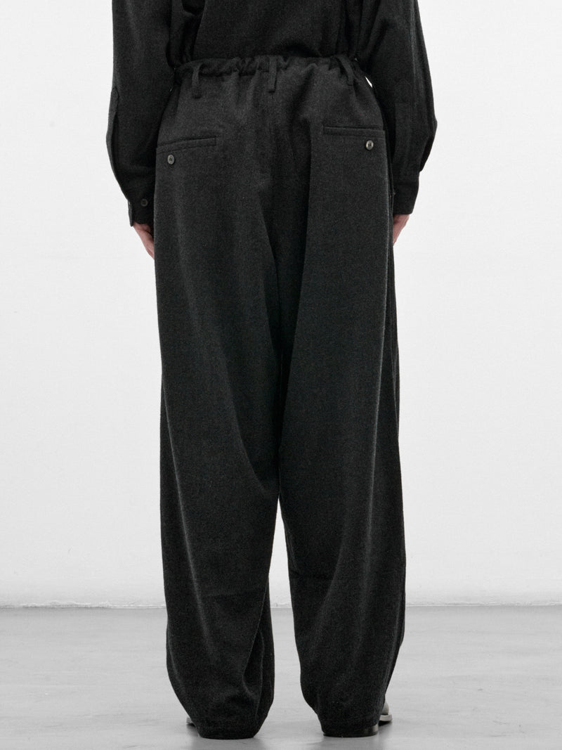 Dark Gray Wool Wide Trousers (C263F06P01-DARK-GRAY)