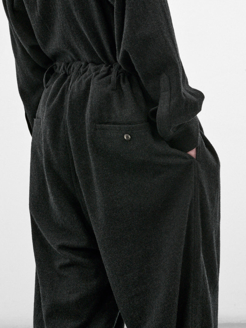 Dark Gray Wool Wide Trousers (C263F06P01-DARK-GRAY)