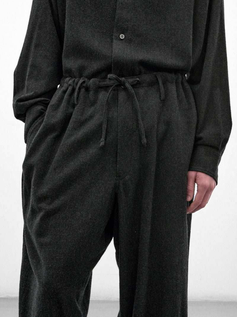 Dark Gray Wool Wide Trousers (C263F06P01-DARK-GRAY)