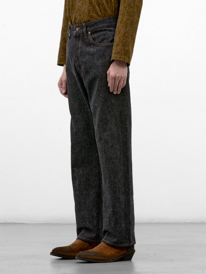 Black Cotton-Silk Pants (C263F11P02-BLACK)