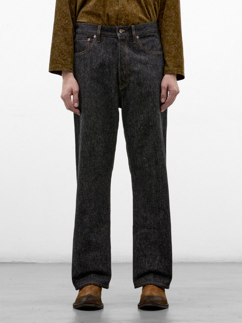 Black Cotton-Silk Pants (C263F11P02-BLACK)