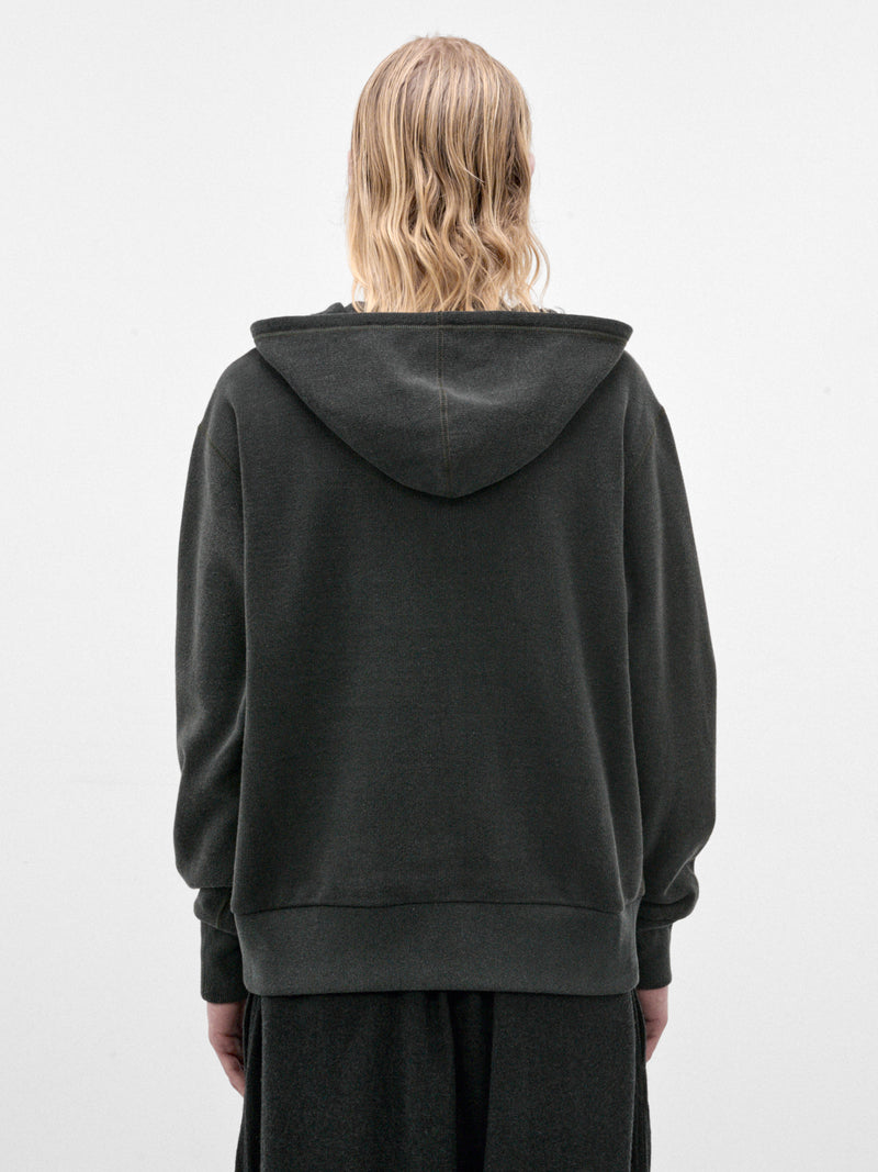 Blue-Gray Cotton Fleece Hoodie (C263U07B01-BLUE-GRAY)