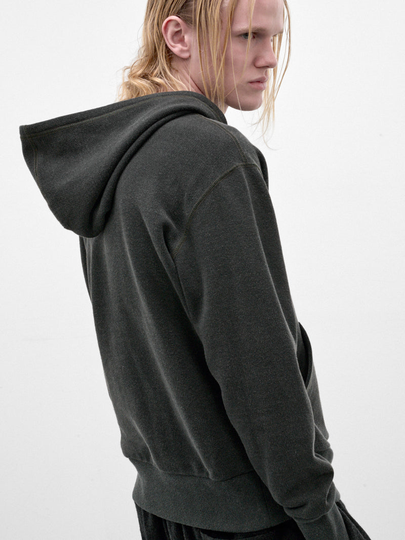 Blue-Gray Cotton Fleece Hoodie (C263U07B01-BLUE-GRAY)
