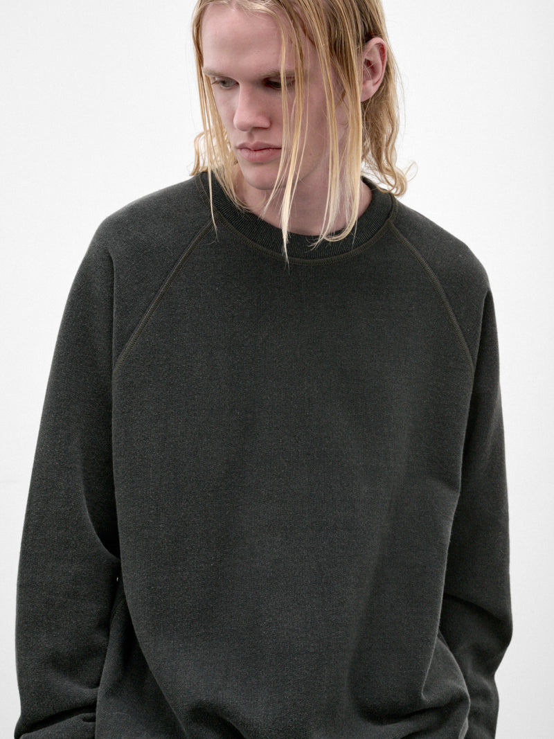 Blue-Gray Cotton Fleece Pullover (C263U07B02-BLUE-GRAY)
