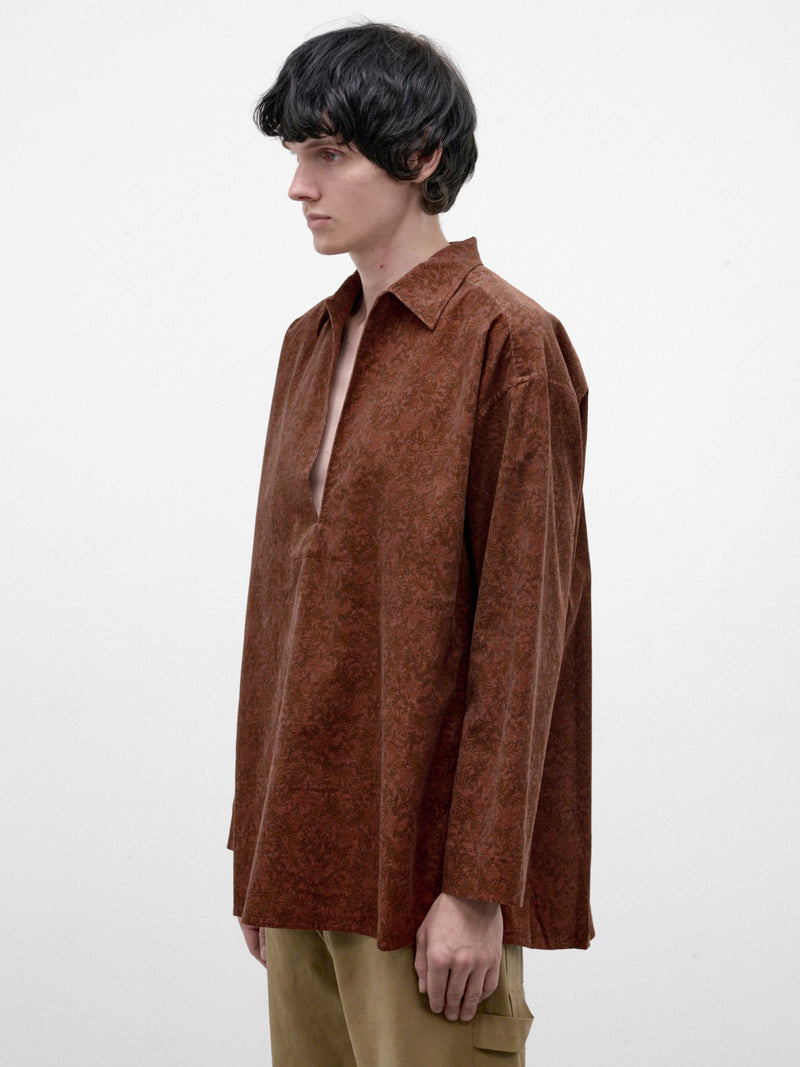 Terracotta Botanical Pullover Shirt (PC263F08B02-TERRACOTA)