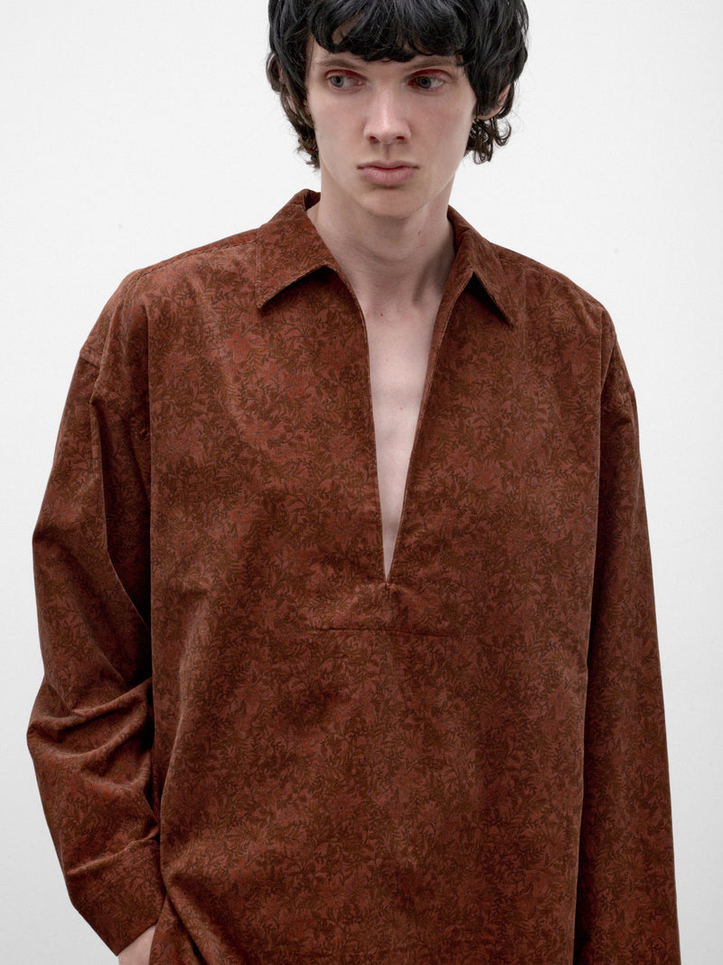 Terracotta Botanical Pullover Shirt (PC263F08B02-TERRACOTA)