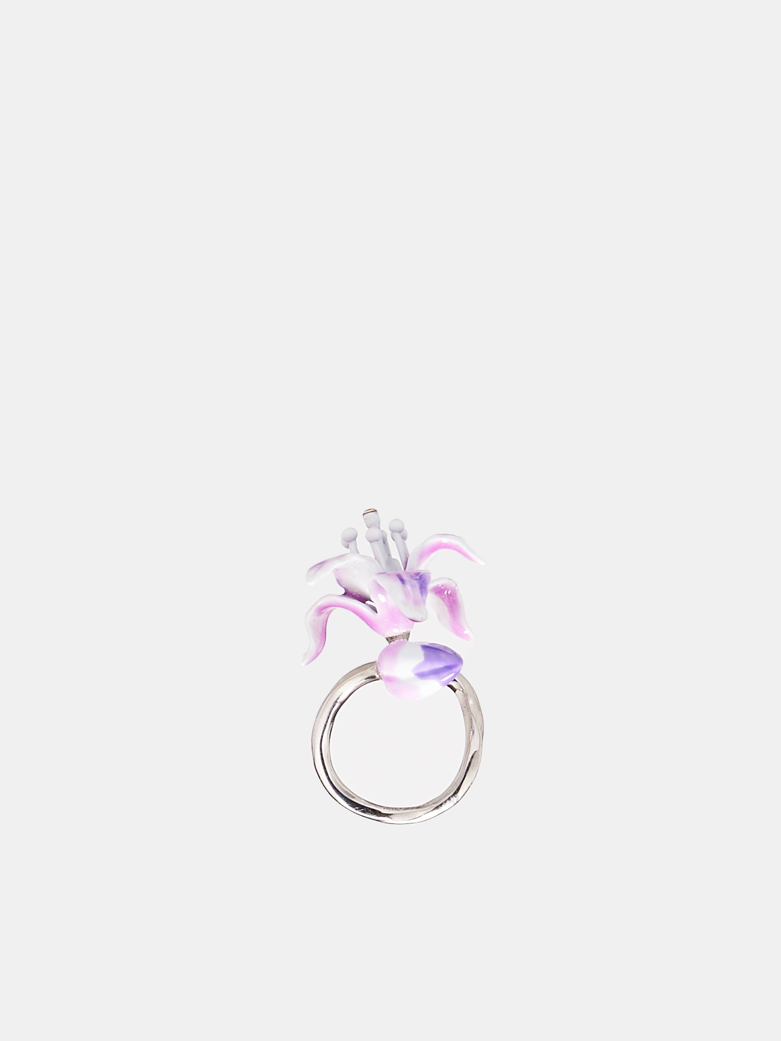 Flower Ring (C50420-SILVER-LIGHT-PURPLE)