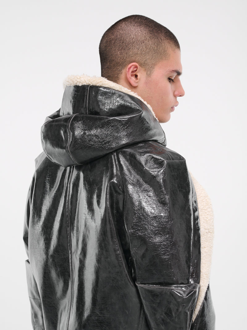 Crustacean Sherpa Jacket (CA04MFJ1BK-BEIGE-BLACK)