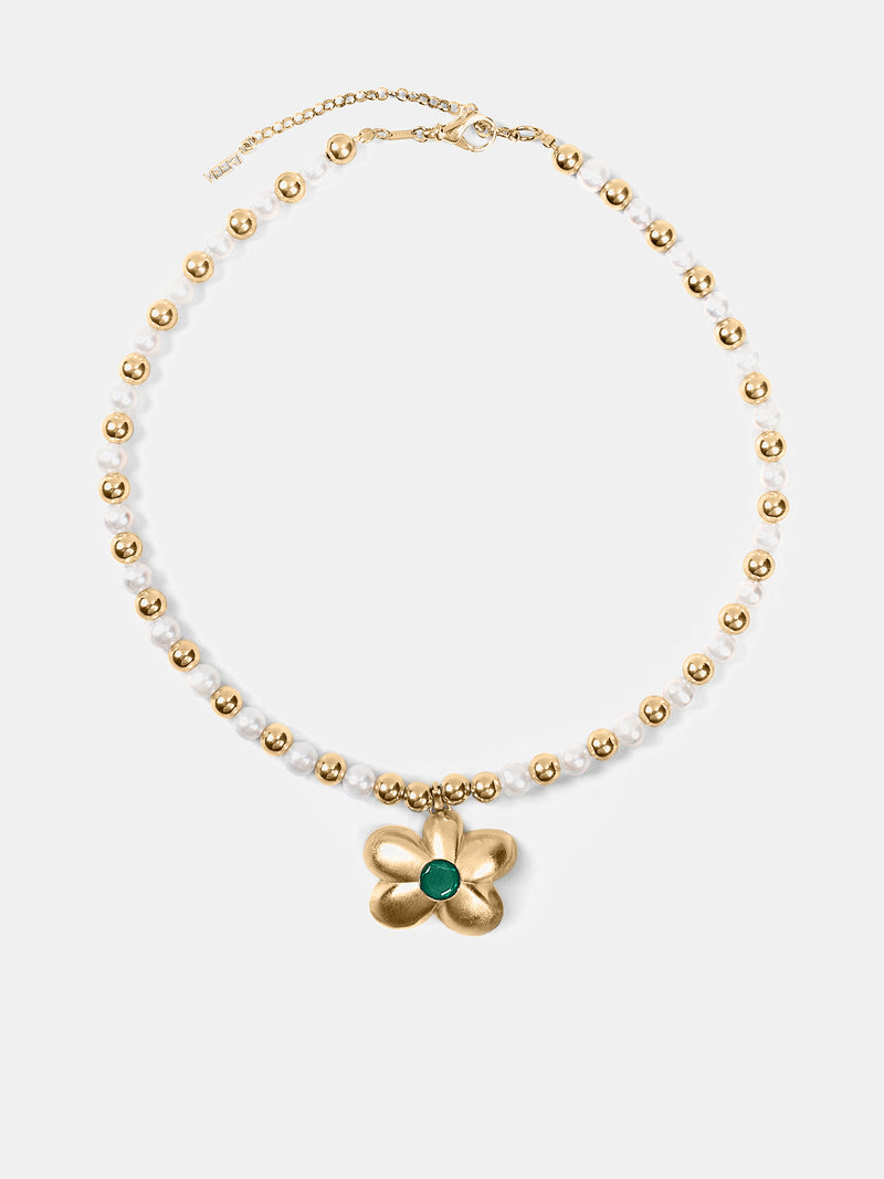 The Flower Pearl Bead Chain (CA04PL-YG-YELLOW-GOLD)