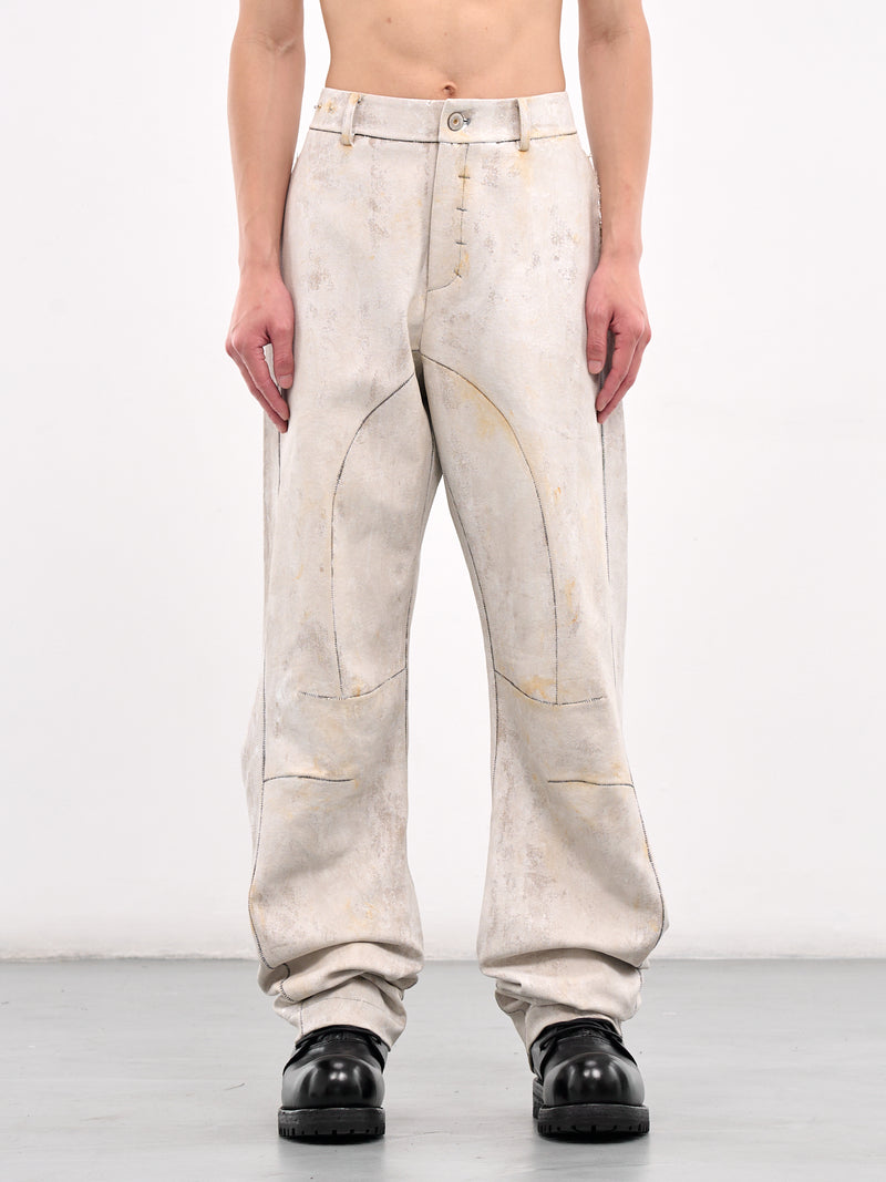 Hand-Coated Human-Shell Trousers (CA07HCHB8RW-RUSTY-WHITE)