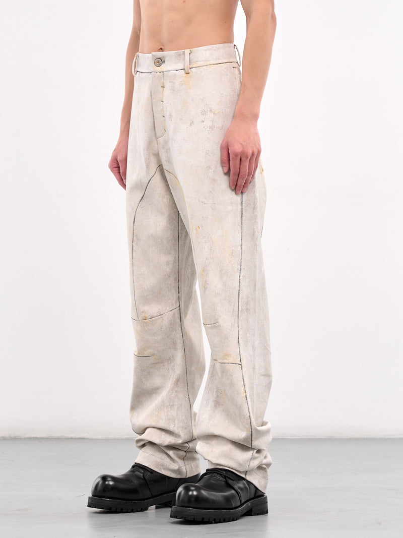 Hand-Coated Human-Shell Trousers (CA07HCHB8RW-RUSTY-WHITE)