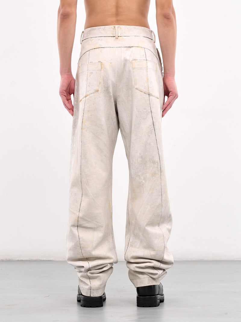 Hand-Coated Human-Shell Trousers (CA07HCHB8RW-RUSTY-WHITE)