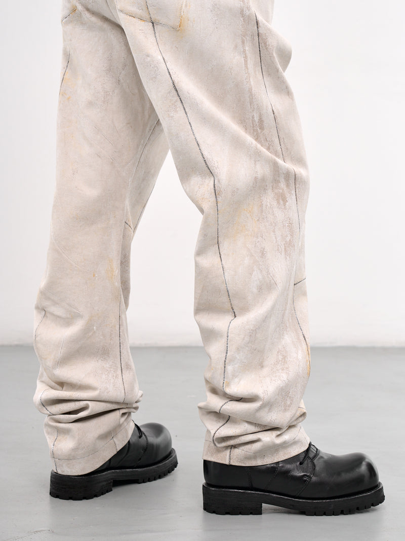 Hand-Coated Human-Shell Trousers (CA07HCHB8RW-RUSTY-WHITE)
