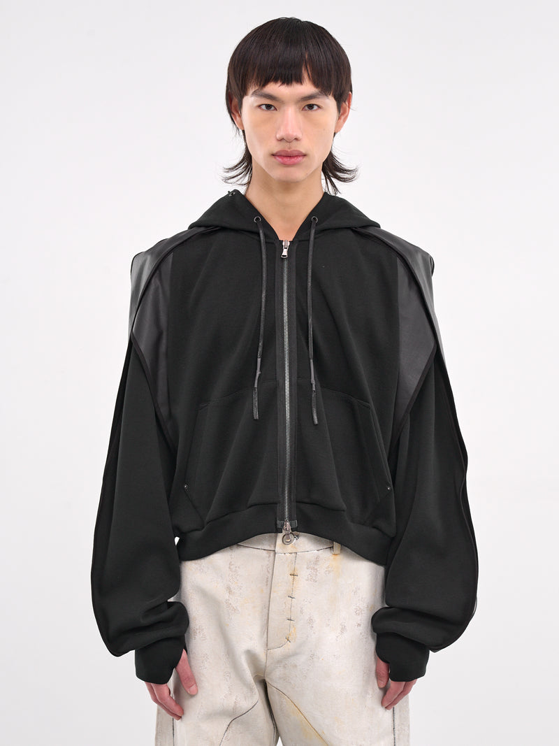 Horseshoe Crab Layered Zip Hoodie (CA07HCJ4BK-BLACK)