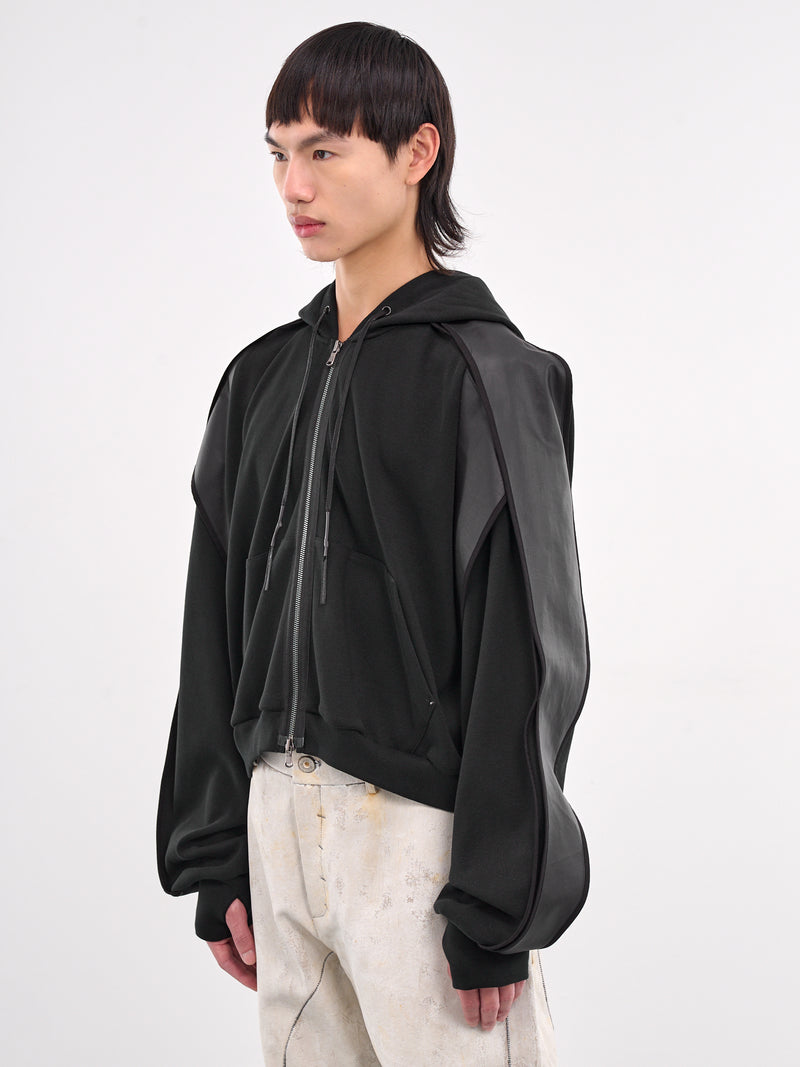 Horseshoe Crab Layered Zip Hoodie (CA07HCJ4BK-BLACK)