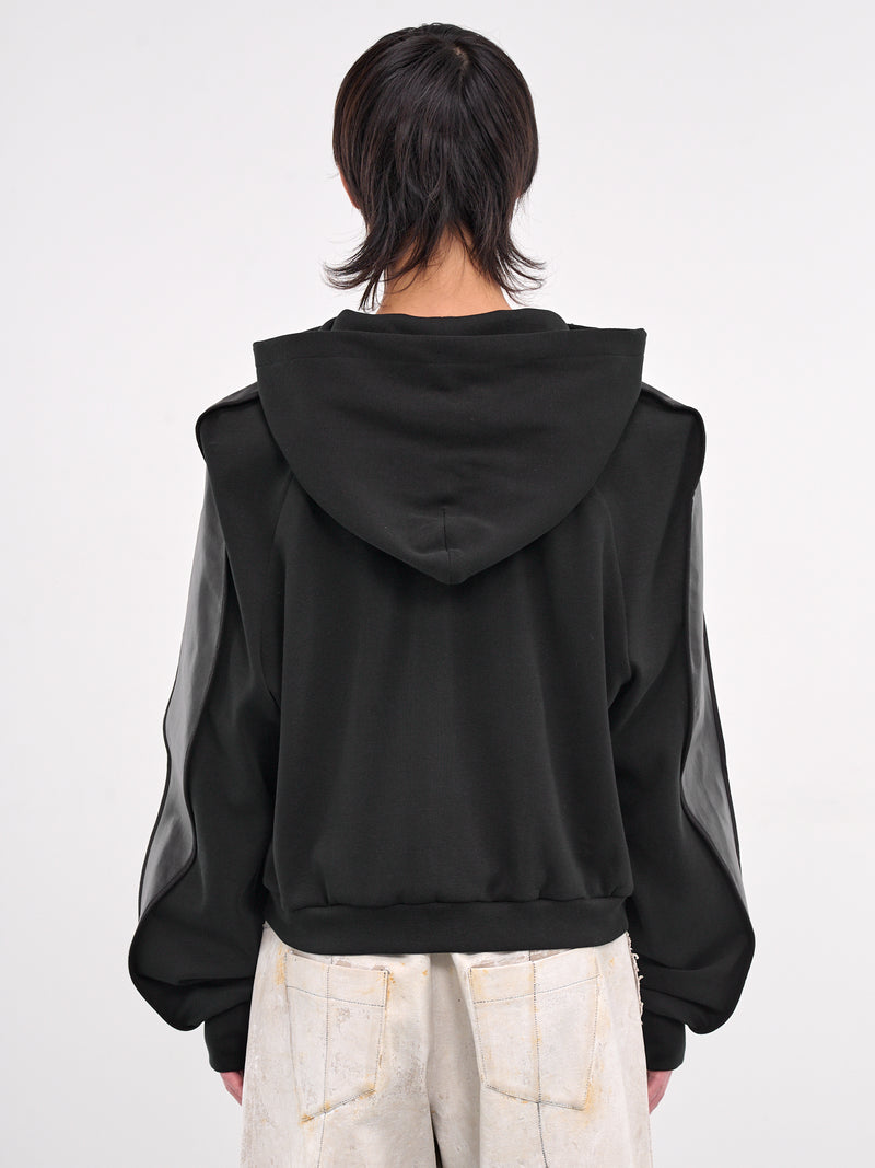 Horseshoe Crab Layered Zip Hoodie (CA07HCJ4BK-BLACK)