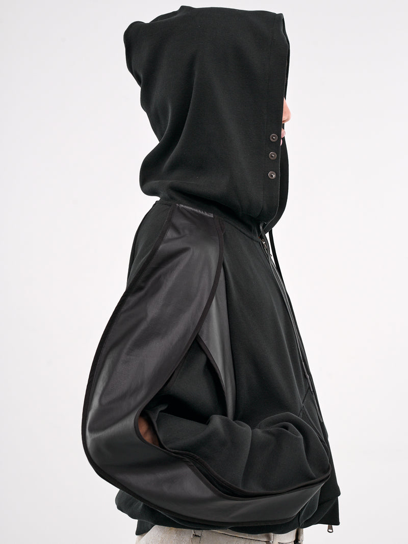 Horseshoe Crab Layered Zip Hoodie (CA07HCJ4BK-BLACK)